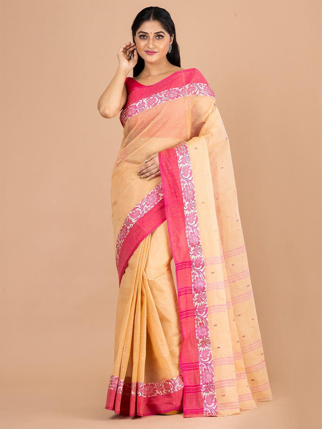 house of arli woven design pure cotton taant saree