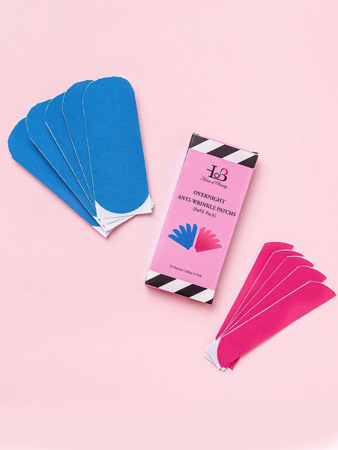 house of beauty 10 pcs blue & pink anti wrinkle patches refill