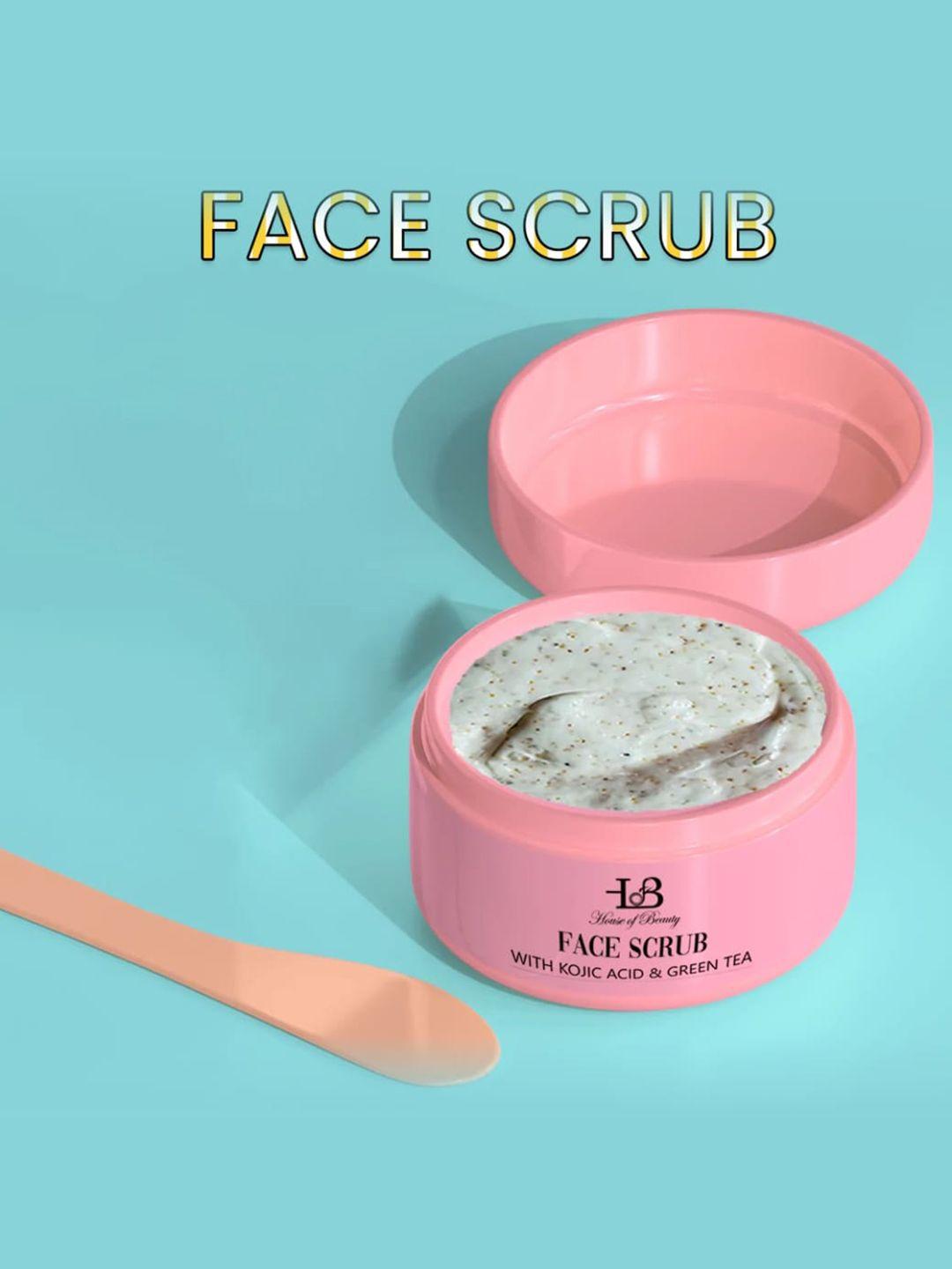 house of beauty pink kojic acid & green tea extract face scrub