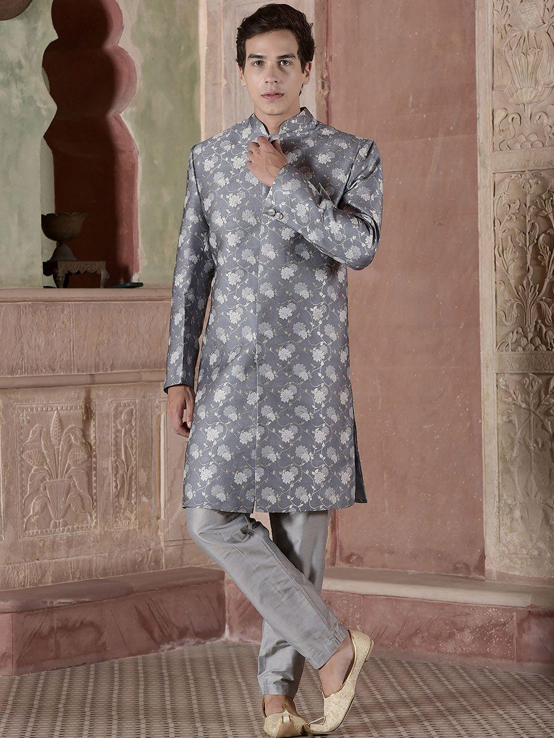 house of deyann woven design sherwani with pyjama set