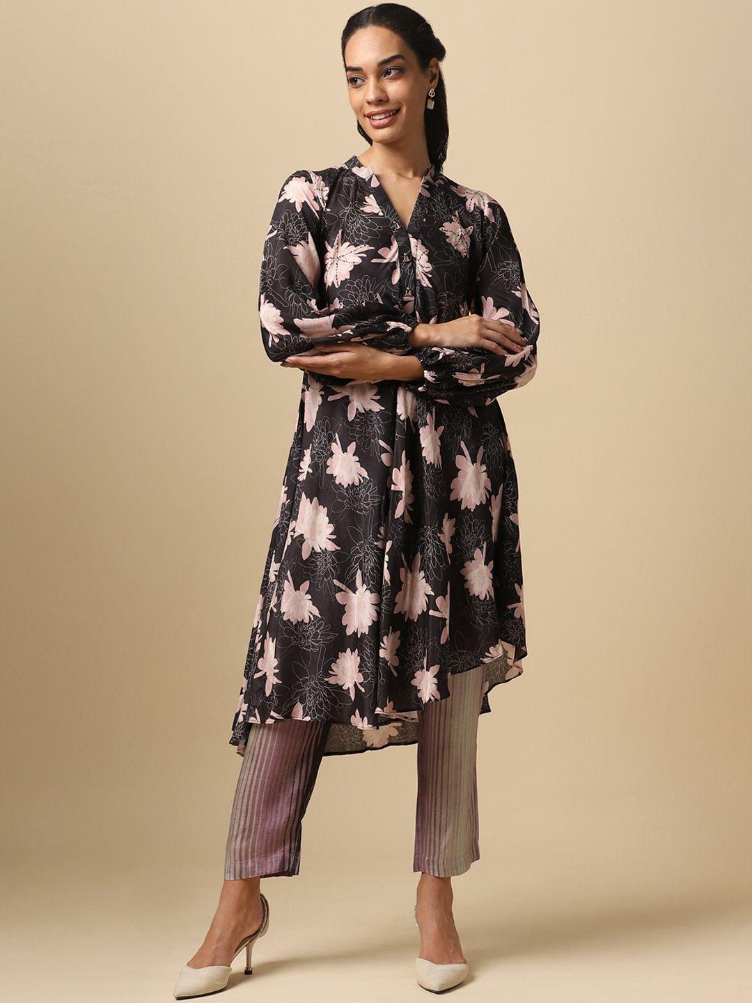 house of dharaa floral printed kurta with trousers