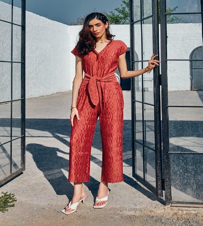 house of fett red mediterranean escape jumpsuit