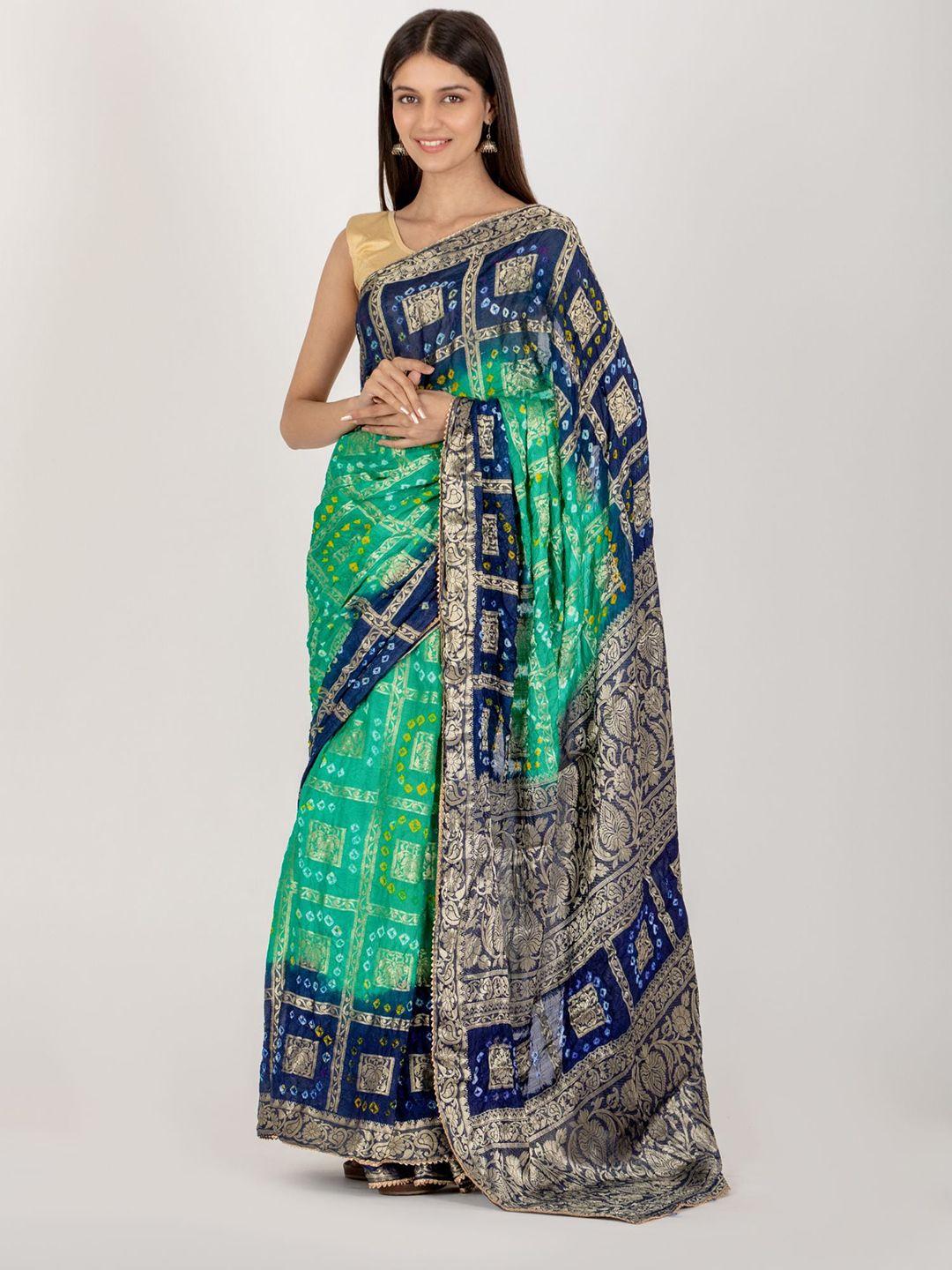 house of jamoti bandhani zari saree