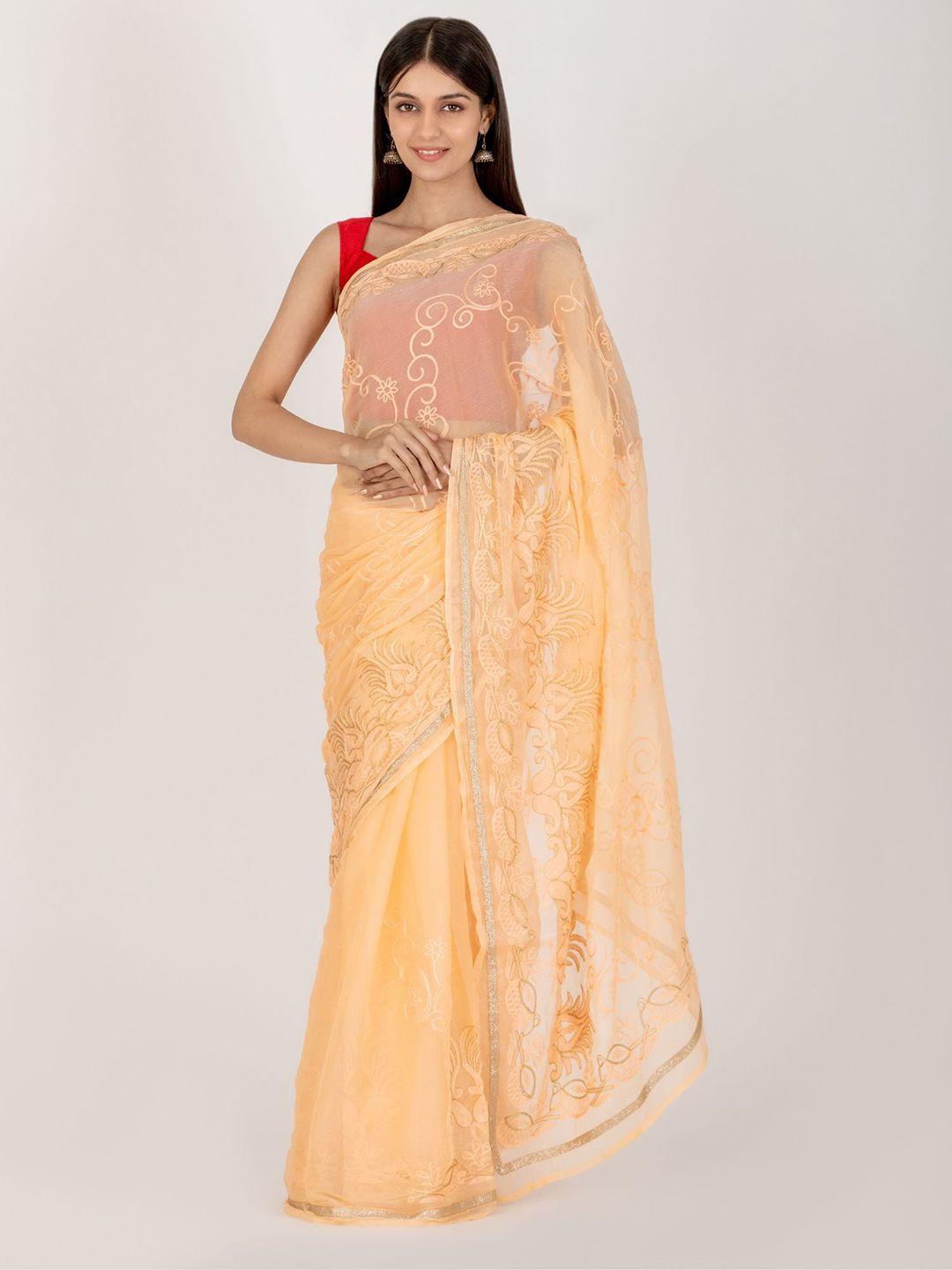 house of jamoti floral embroidered saree