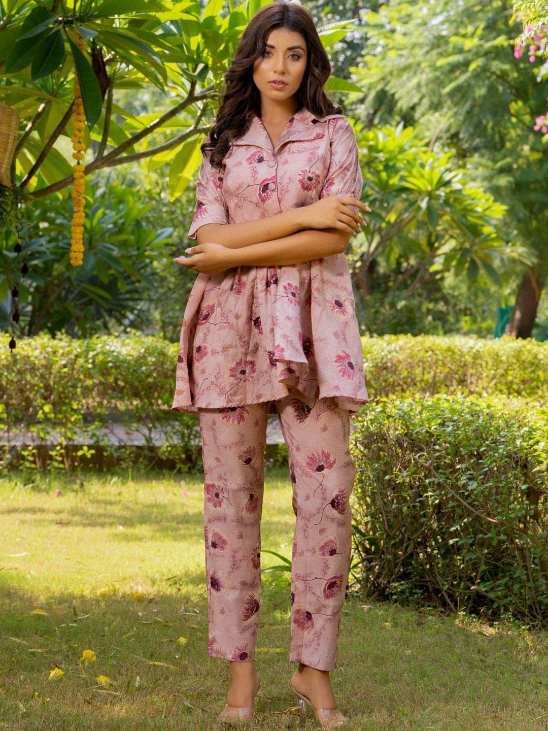 house of jamoti floral printed tunic with trousers