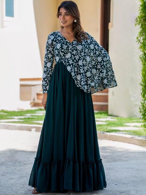 house of jamoti green embroidered maxi dress