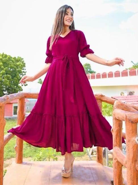 house of jamoti maroon cotton maxi dress