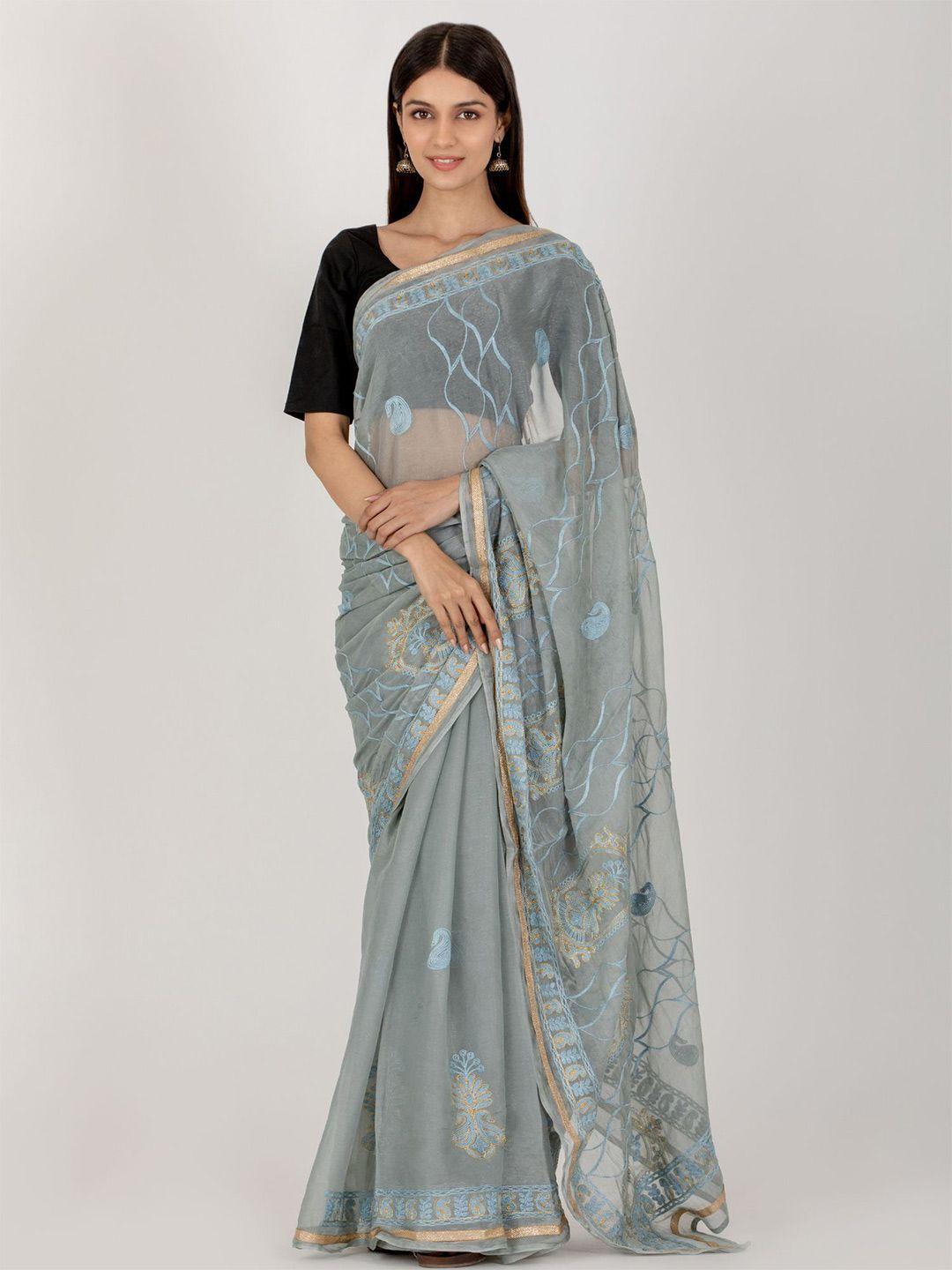 house of jamoti paisley embroidered saree