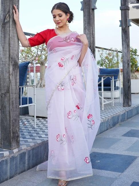 house of jamoti pink printed ready to wear saree
