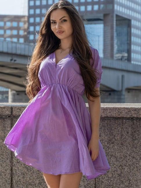 house of jamoti purple cotton skater dress