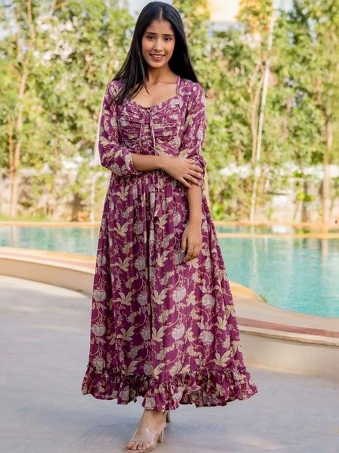 house of jamoti purple printed maxi dress