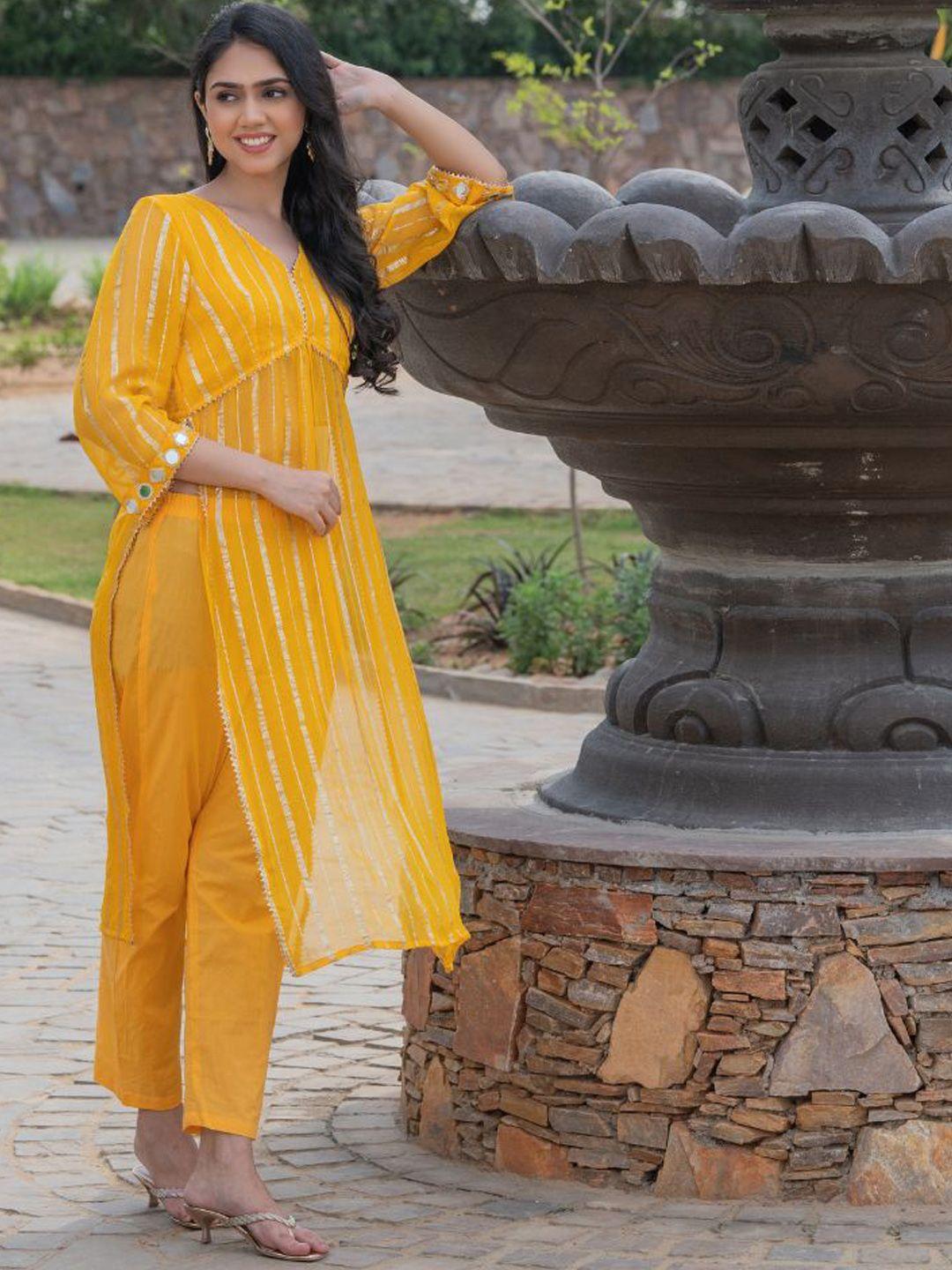 house of jamoti striped gottapatti kurta with trousers