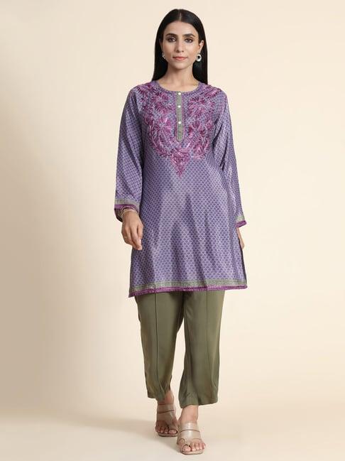 house of kari hok chinakari longtunic for women purple