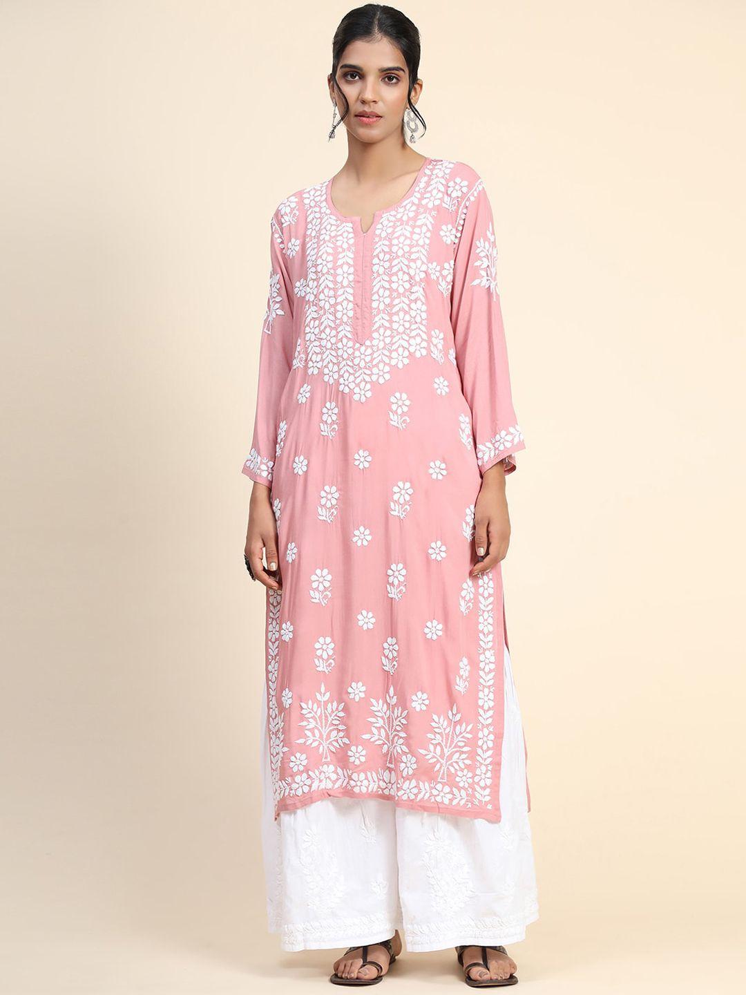 house of kari women cotton floral embroidered kurta