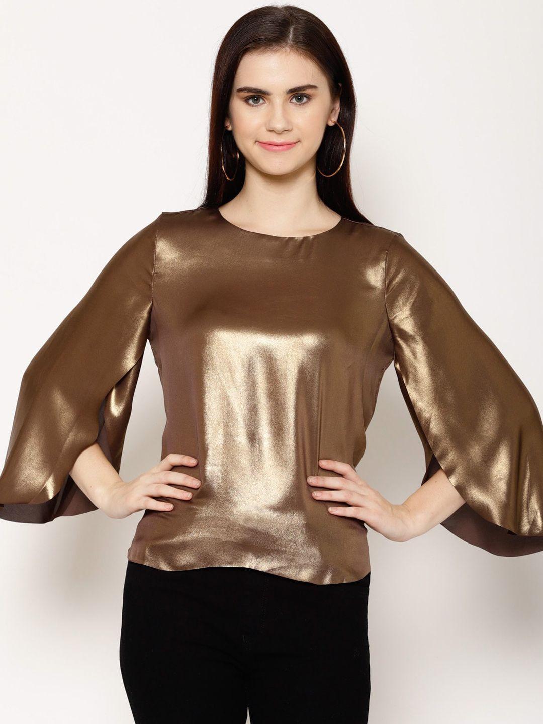 house of kkarma women gold-toned solid top