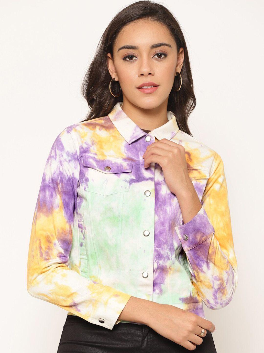 house of kkarma women tie and dye cotton crop tailored jacket