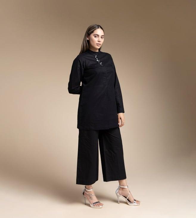 house of manaa black hom allure kurta with pallazo