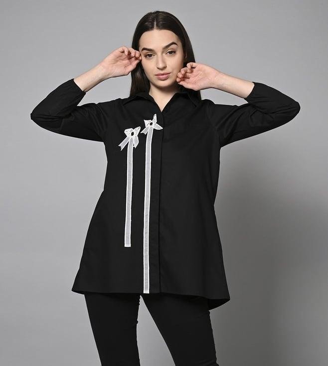 house of manaa black pret chic bow shirt