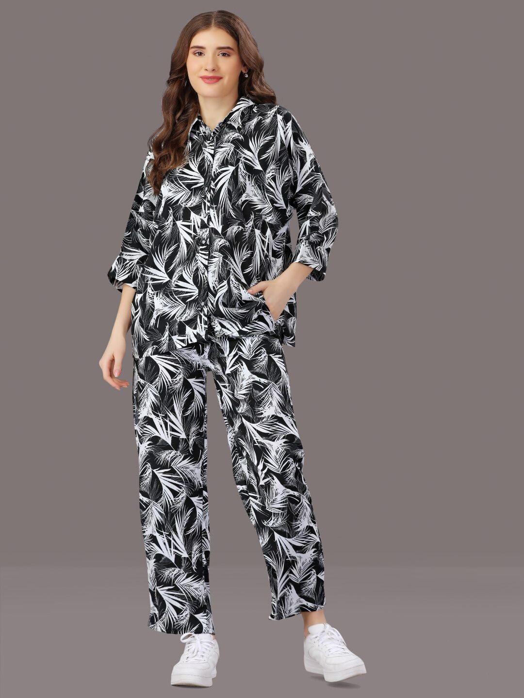 house of mira printed shirt & trousers co-ord