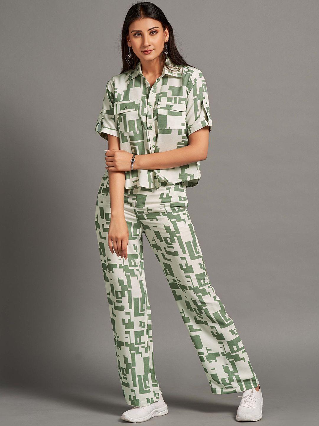 house of mira printed shirt & trousers co-ord