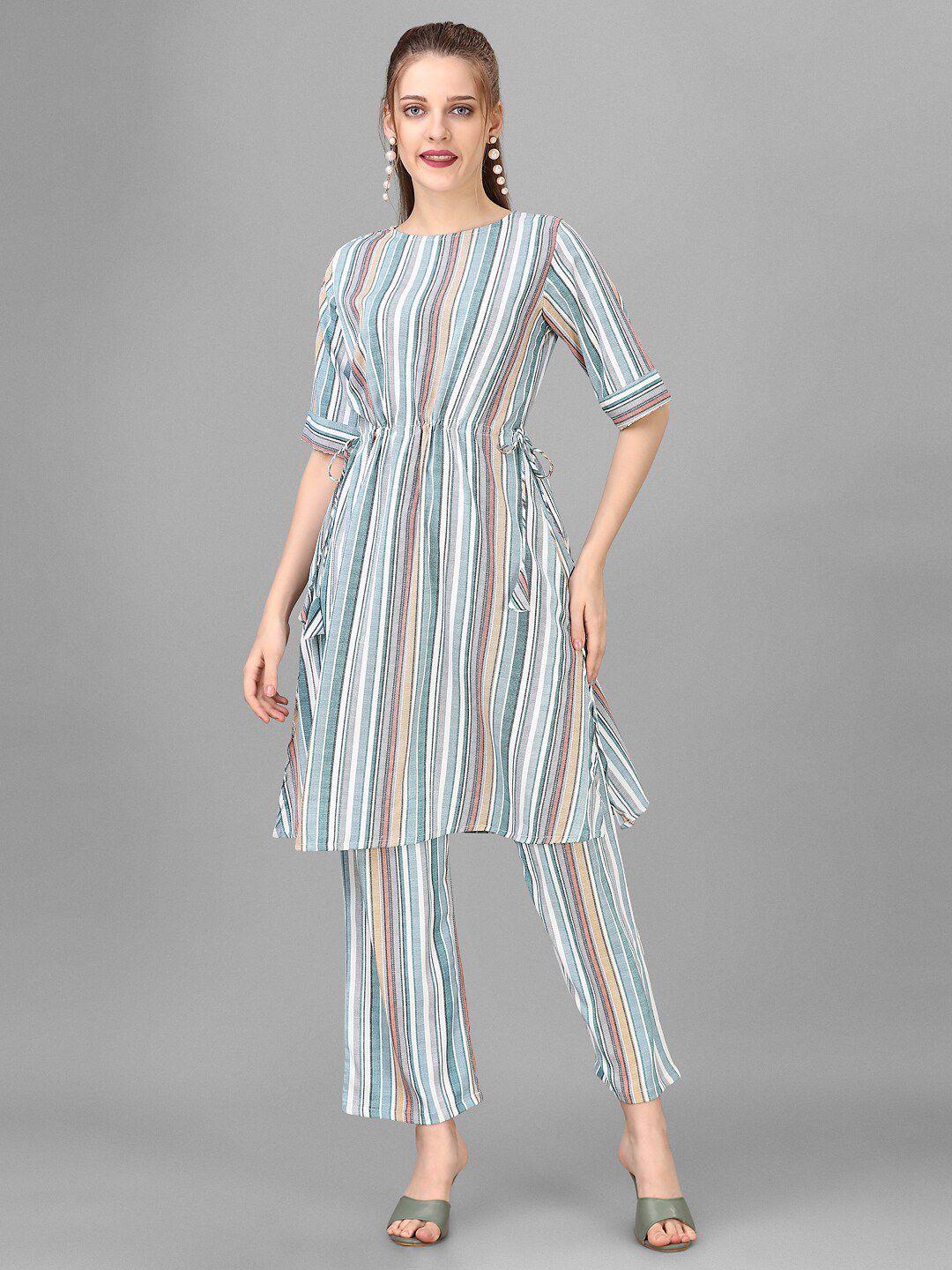 house of mira striped tunic & trouser co-ord set