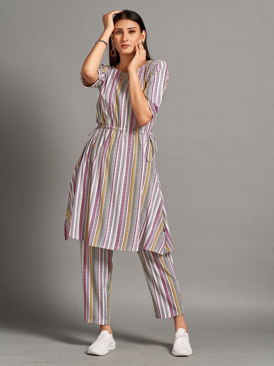 house of mira striped tunic & trouser co-ord set