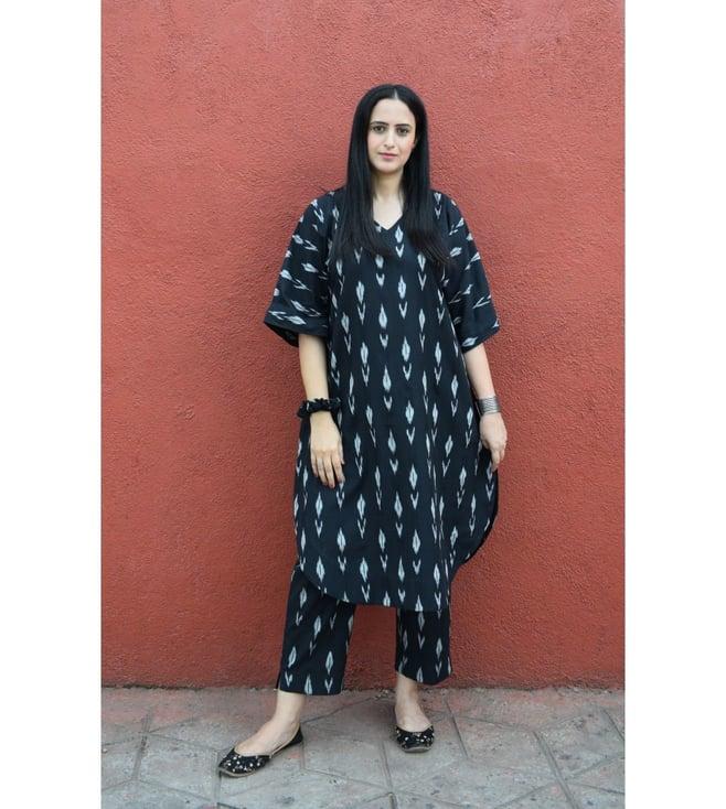 house of moxa black ikat choga and pants