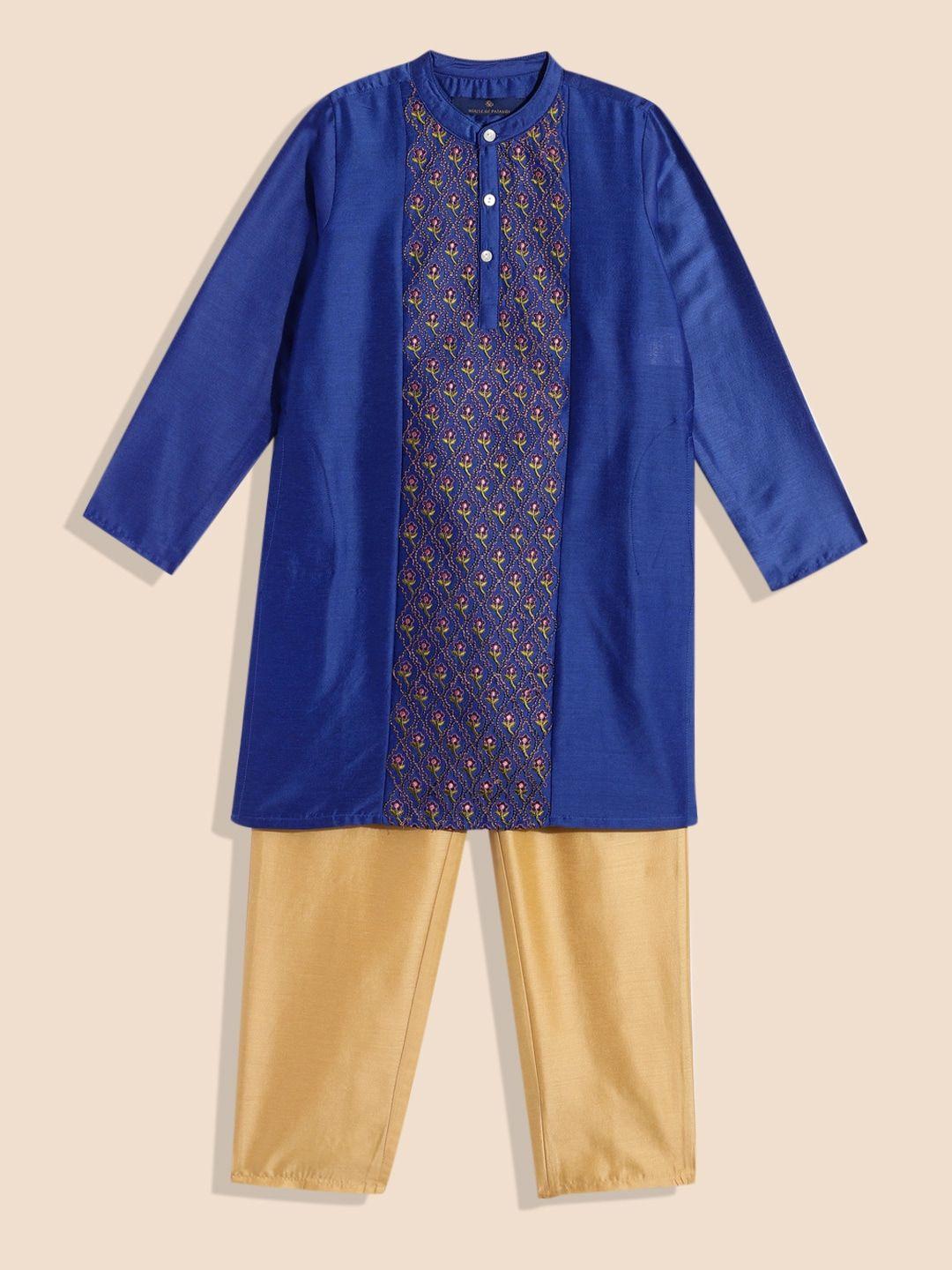 house of pataudi boys embroidered kurta set