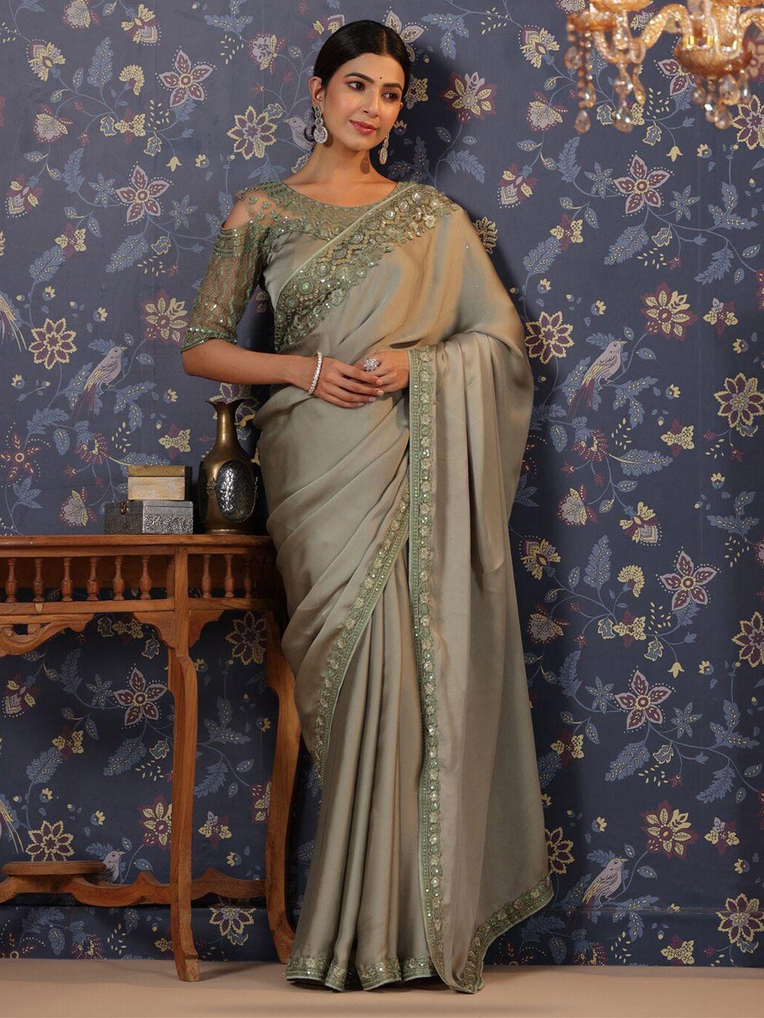 house of pataudi designer silk saree with blouse.