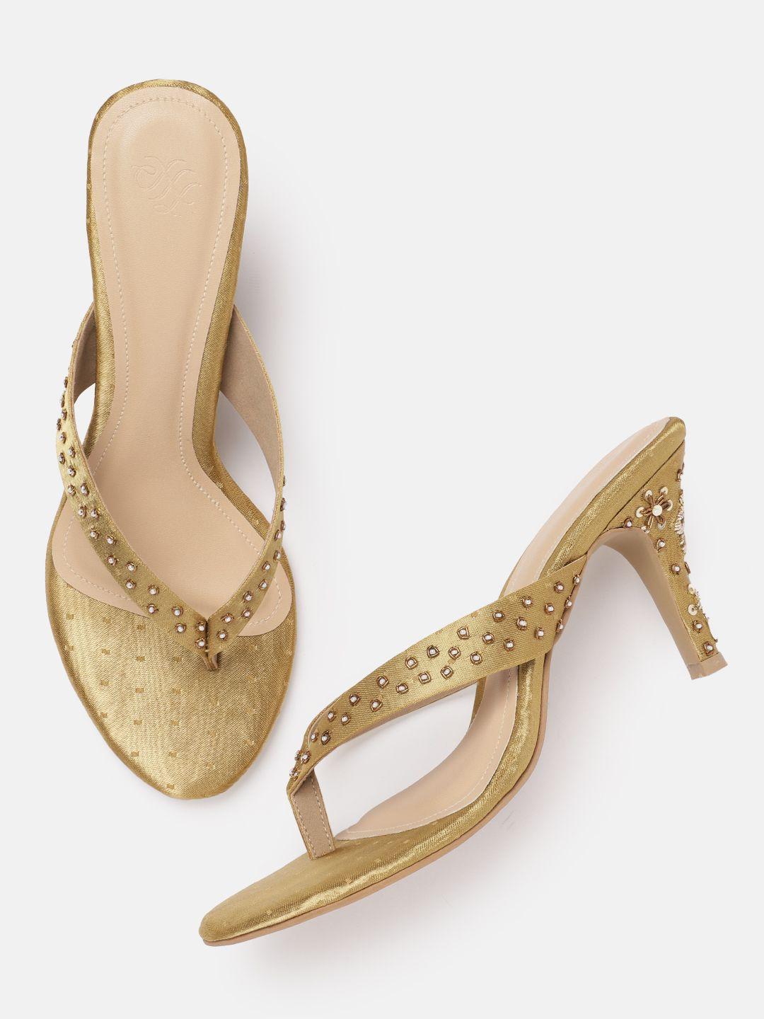 house of pataudi embellished handcrafted ethnic slim heels