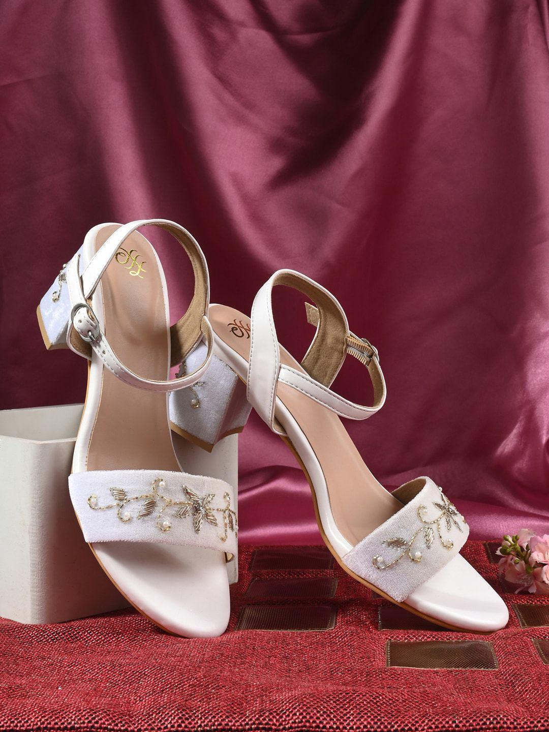 house of pataudi embellished peep-toe heels