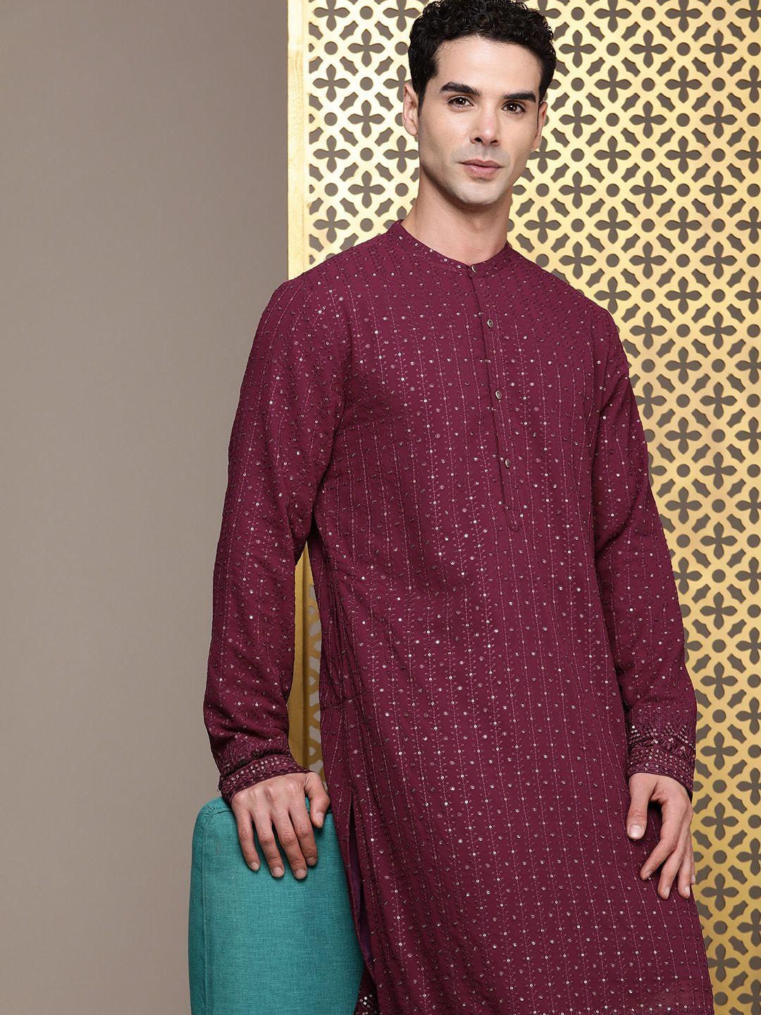 house of pataudi embellished sequined jashn kurta