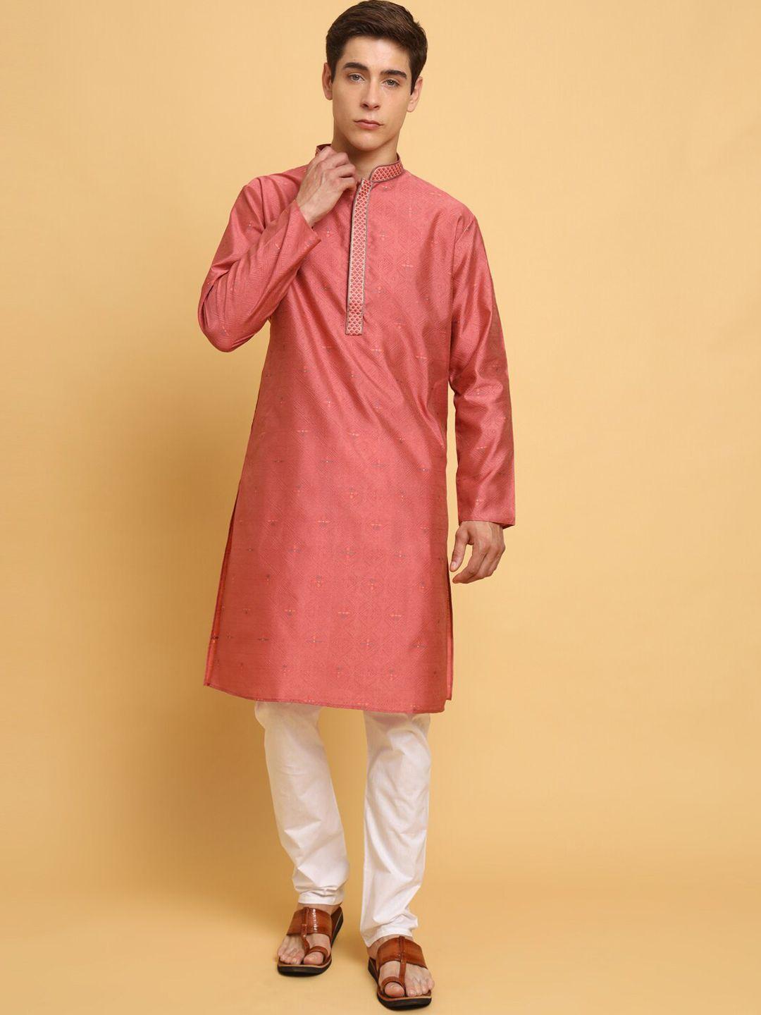 house of pataudi embroidered chanderi cotton a-line kurta