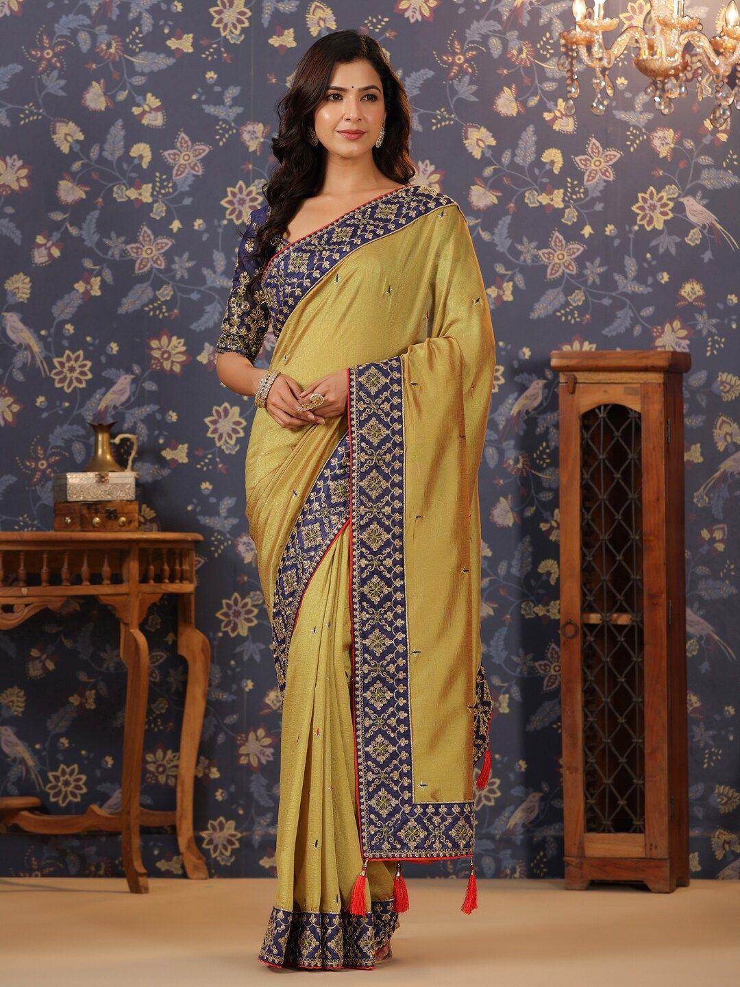 house of pataudi embroidered designer saree