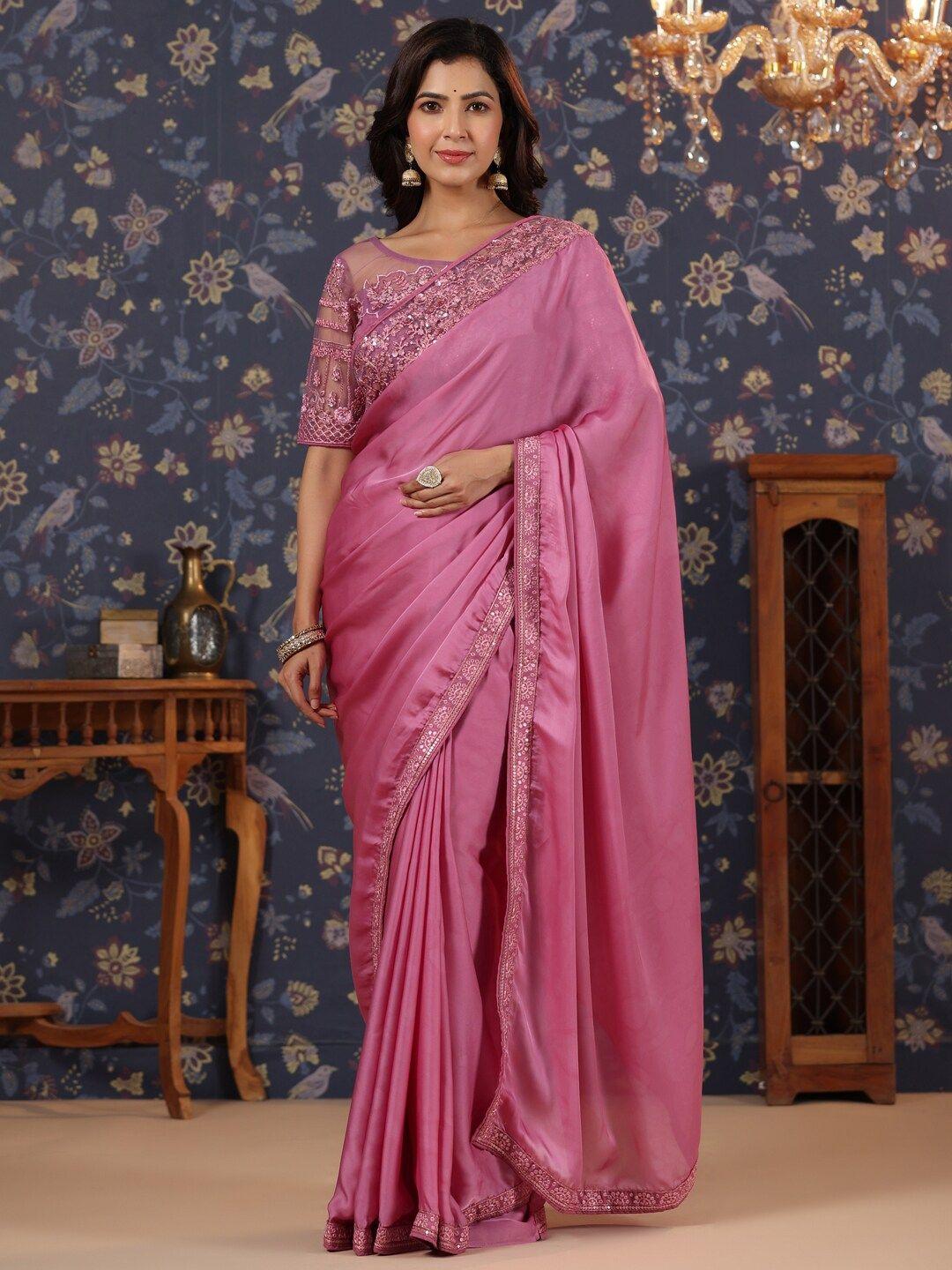 house of pataudi embroidered saree with blouse