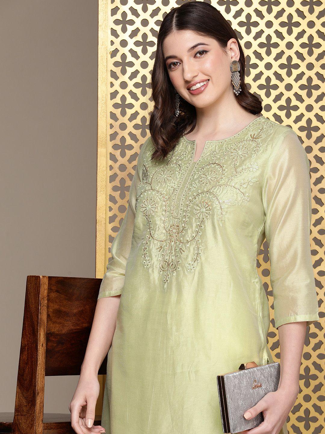 house of pataudi ethnic motifs embroidered sequinned jashn kurta