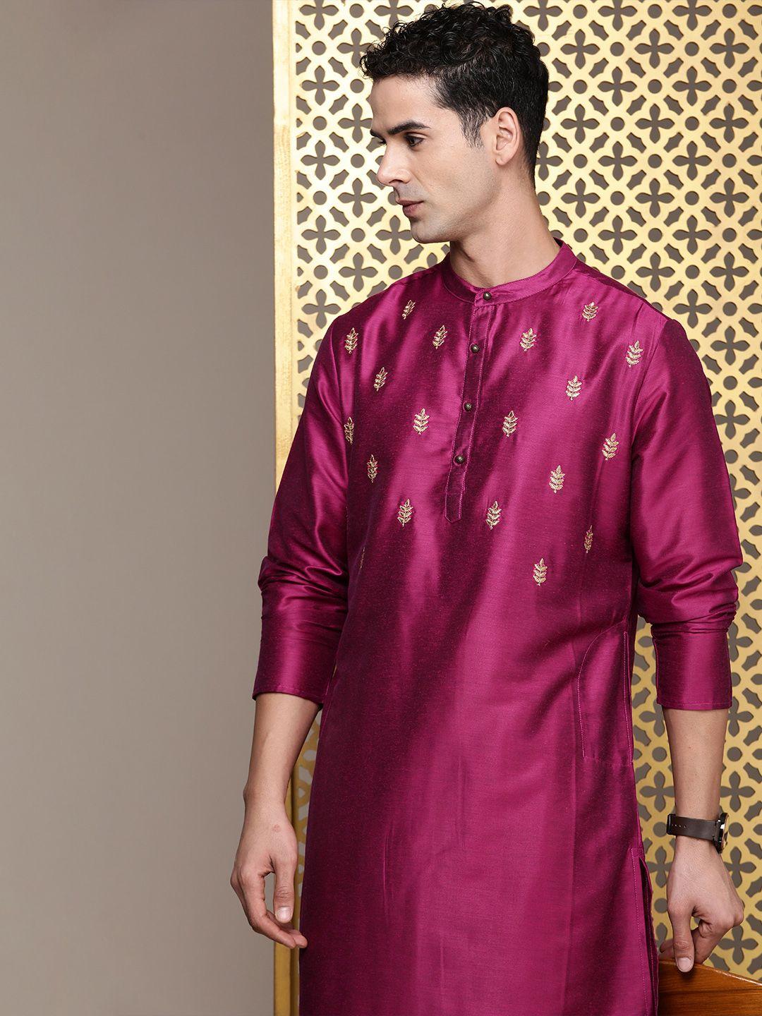 house of pataudi ethnic motifs embroidered thread work jashn kurta