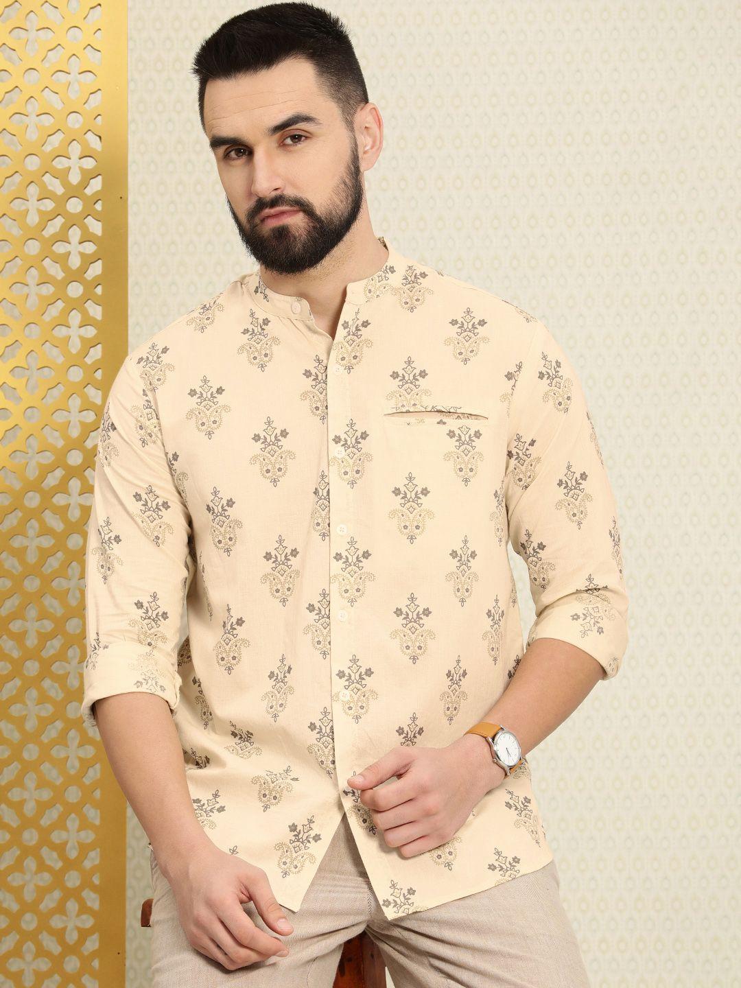 house of pataudi ethnic motifs printed rozana casual shirt