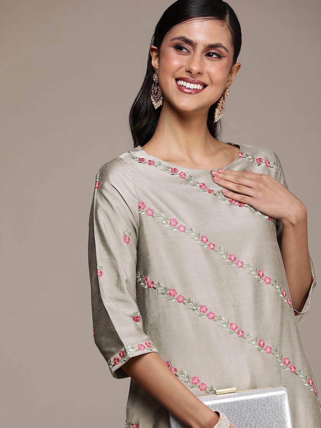 house of pataudi jashn floral embroidered floral kurta