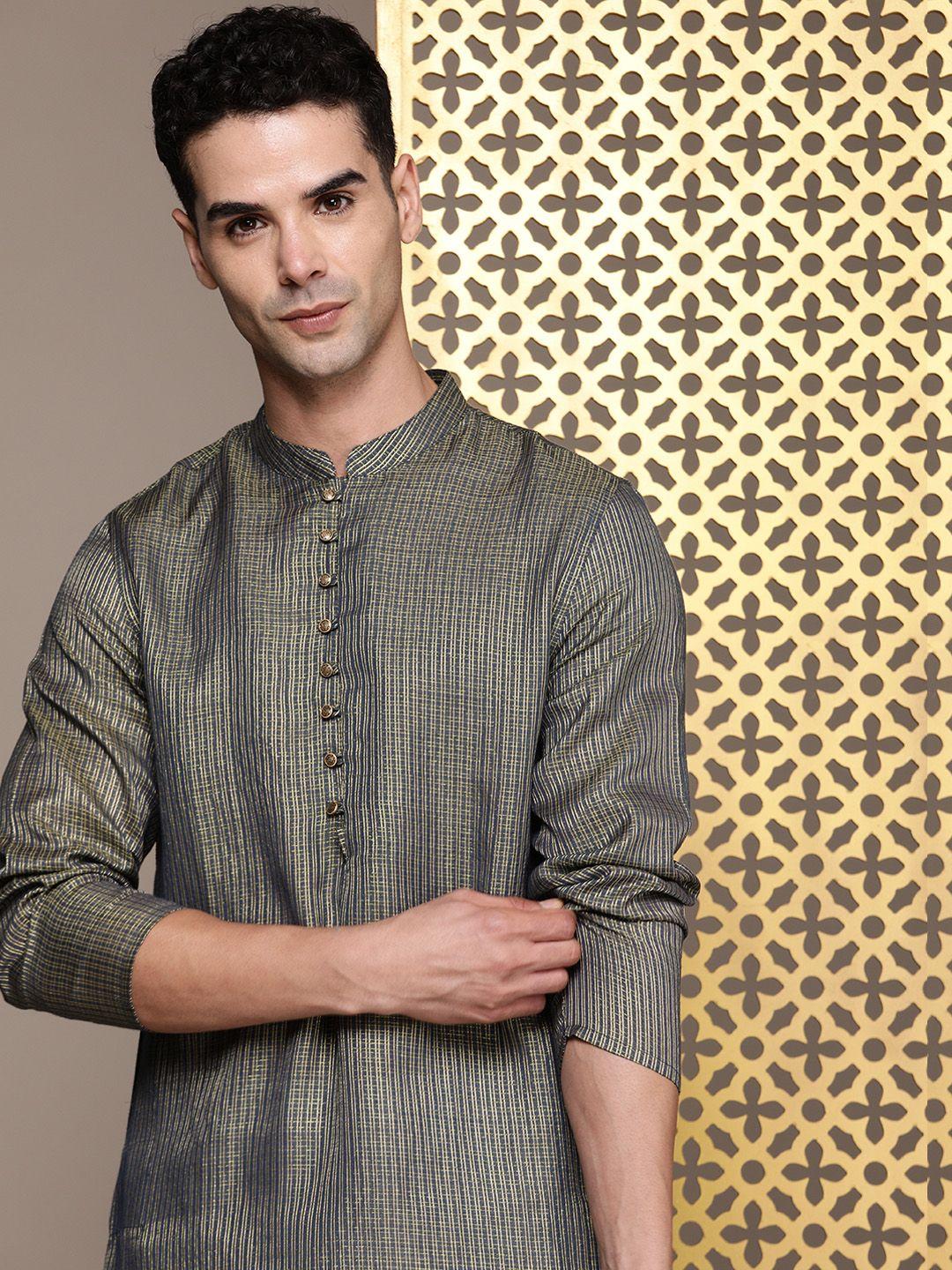 house of pataudi jashn striped kurta with trousers