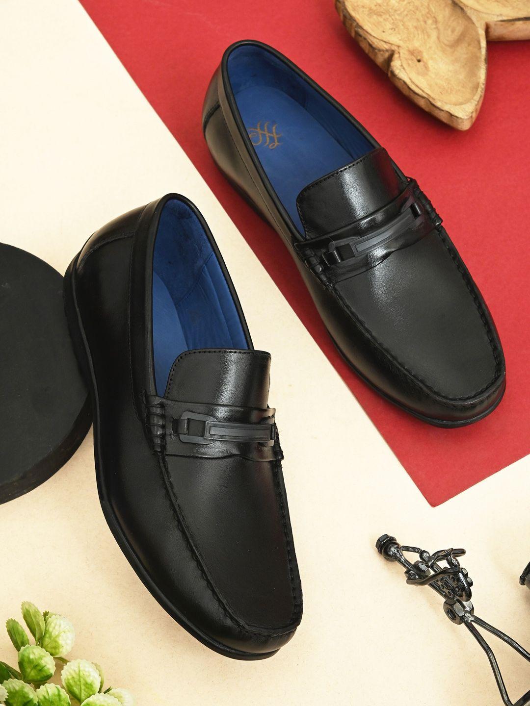 house of pataudi men genuine leather formal loafers