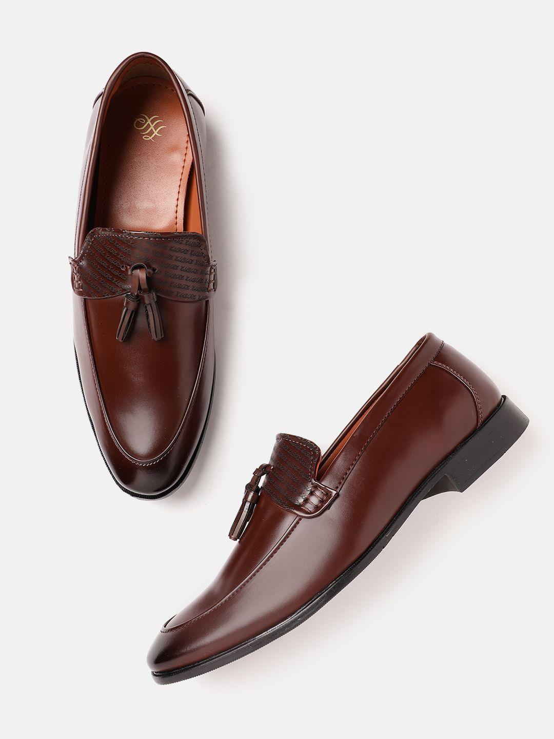 house of pataudi men handcrafted formal loafers with tassel detail