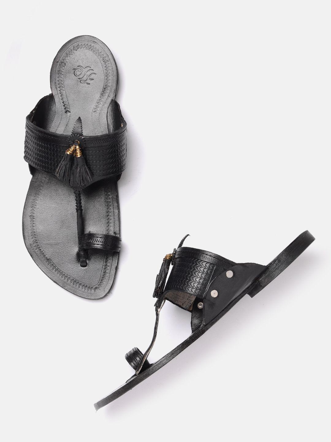 house of pataudi men one-toe ethnic comfort sandals