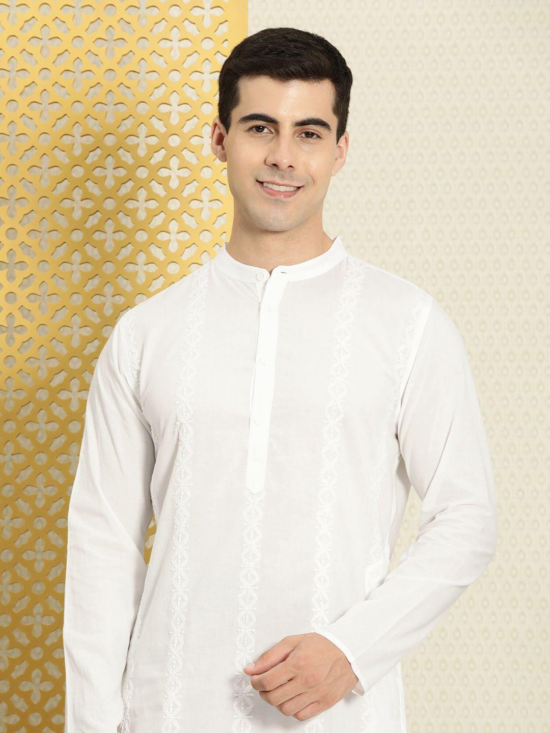 house of pataudi men pure cotton ethnic motifs embroidered jashn kurta