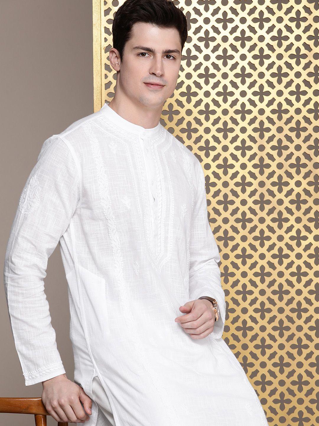 house of pataudi pure cotton embroidered jashn kurta