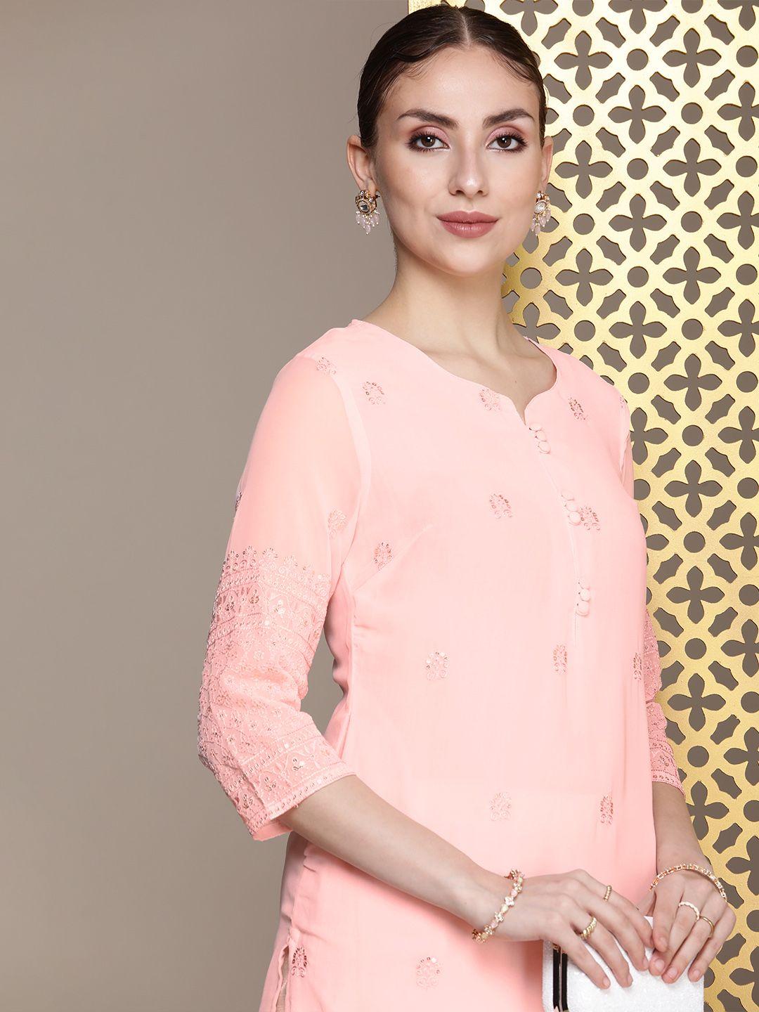 house of pataudi sequinned embellished jashn kurta