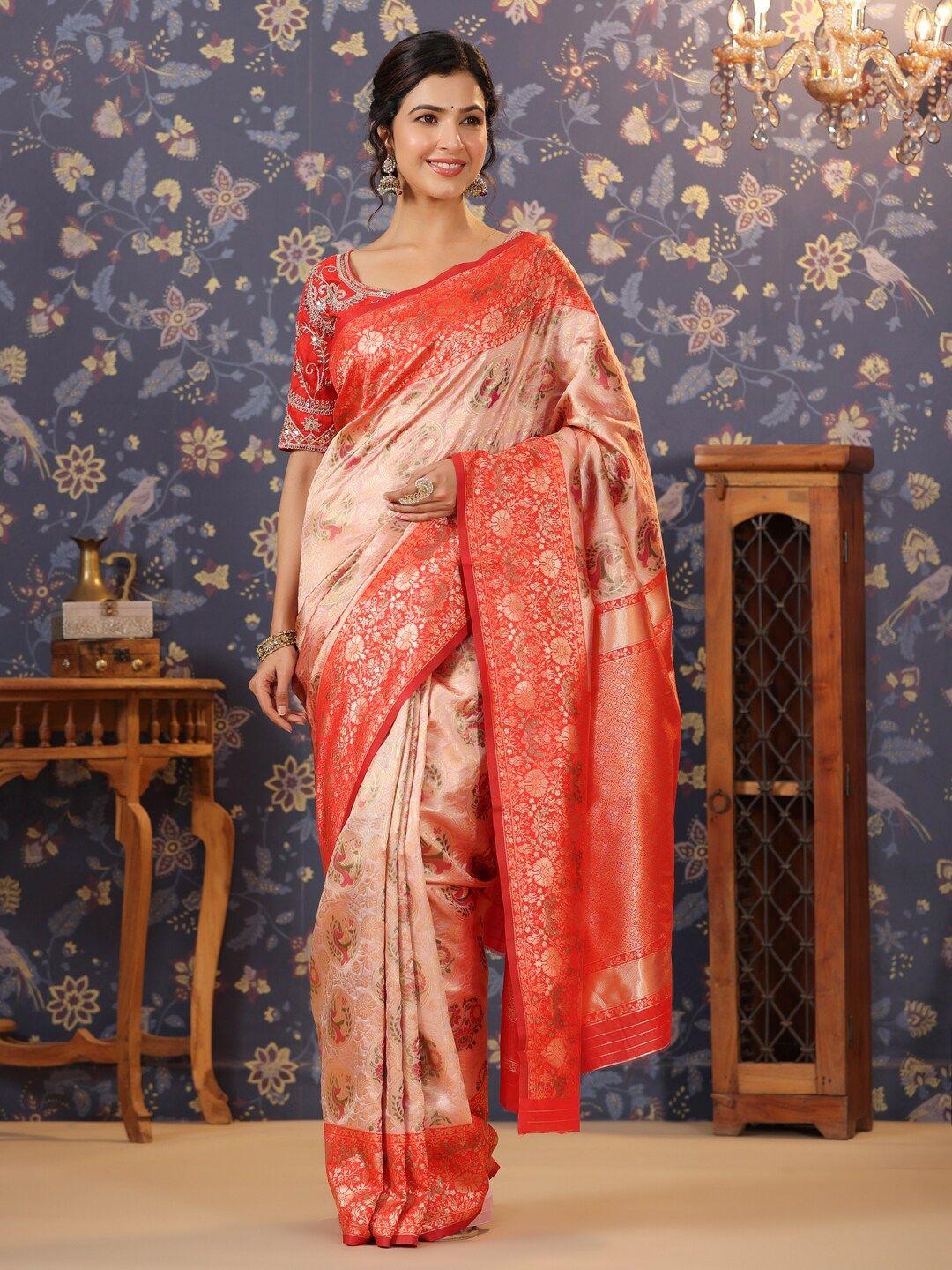 house of pataudi woven design designer sarees