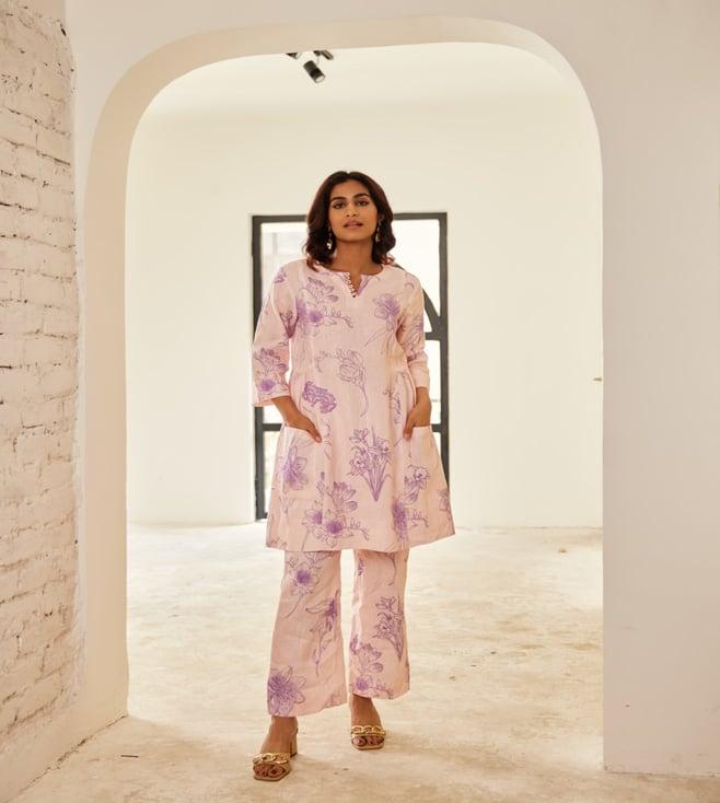 house of pink pink print tunic with pant