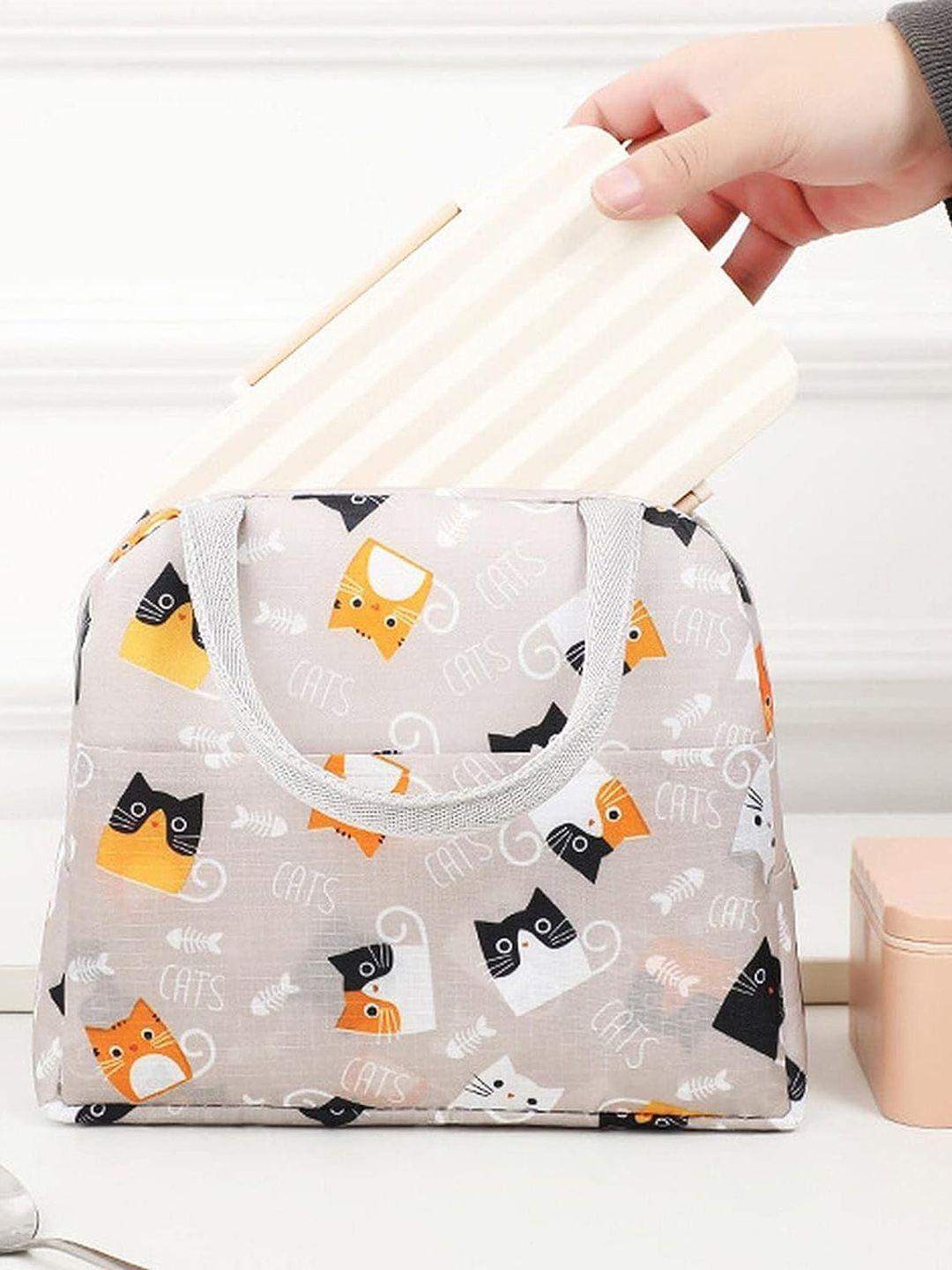 house of quirk cartoon printed insulated lunch bag