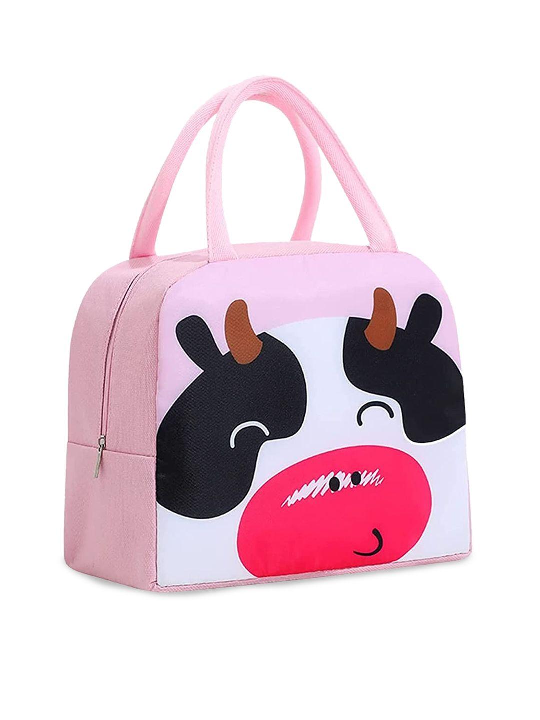 house of quirk pink printed insulated reusable lunch bag organisers